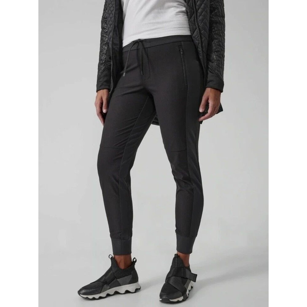 Athleta Headlands Hybrid Trek Jogger 6 tall Black Trail Pants #486183